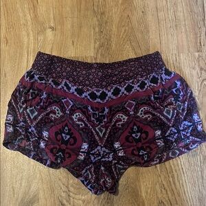 Express Soft Purple and Red Shorts with Bohemian Flair